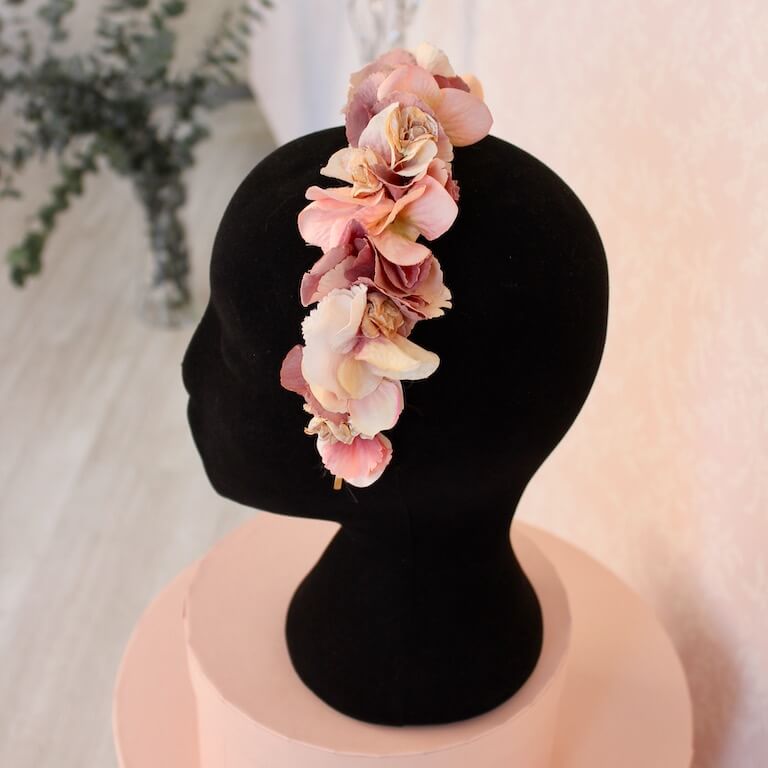 Banda turbante con flores para niña - Deflorenflortocados