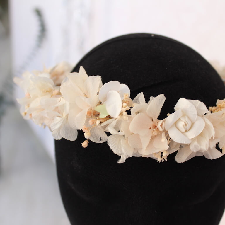 Corona de niña de flores de hortensia - Deflorenflortocados