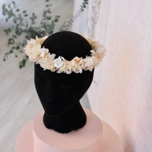 Corona de niña de flores de hortensia