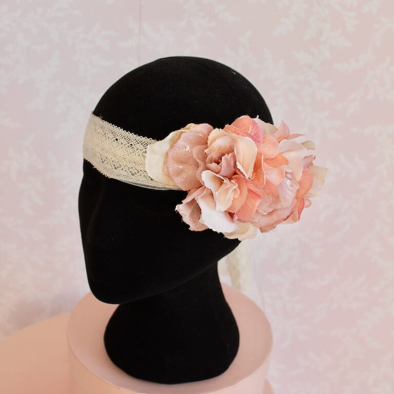 Banda turbante con flores para niña - Deflorenflortocados
