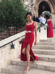 Cinturón de flores para vestido rojo