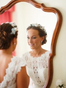 tocado de novia de flor preservada