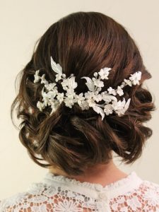 tocado de novia de porcelana