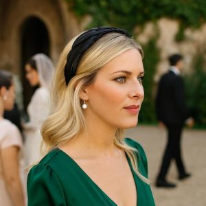 Diadema de plumas negras