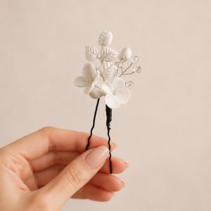 horquilla de flores de porcelana